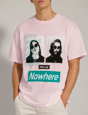 Tricou Oversize Bershka, roz deschis