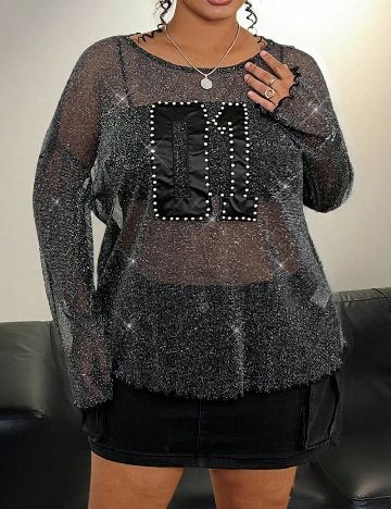 Bluza SHEIN CURVE, negru