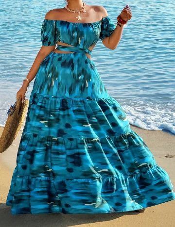 Rochie lunga SHEIN CURVE, albastru