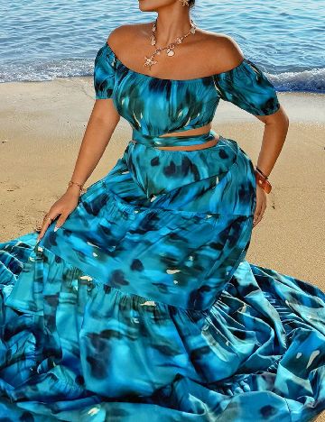 Rochie lunga SHEIN CURVE, albastru