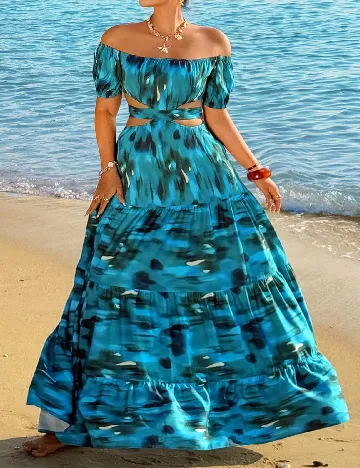 Rochie lunga SHEIN CURVE, albastru