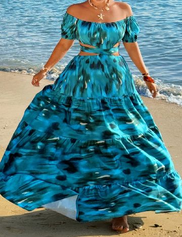 Rochie lunga SHEIN CURVE, albastru