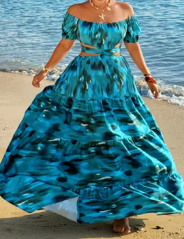 Rochie lunga SHEIN CURVE, albastru