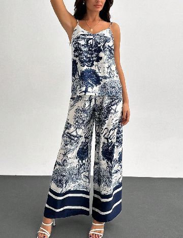 Compleu SHEIN, alb/bleumarin