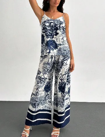 Compleu SHEIN, alb/bleumarin
