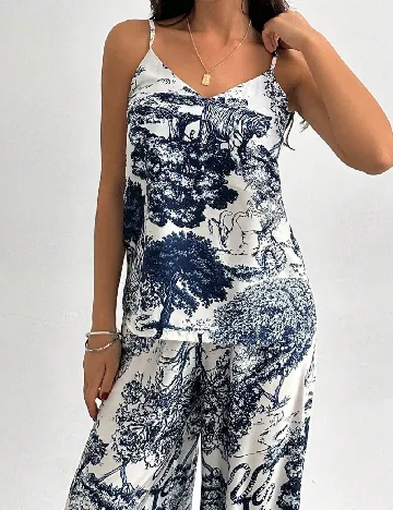 Compleu SHEIN, alb/bleumarin