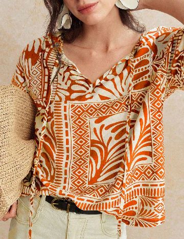 Bluza SHEIN, portocaliu/crem
