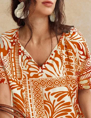 Bluza SHEIN, portocaliu/crem