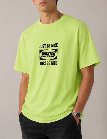 Tricou Oversize Bershka, verde neon