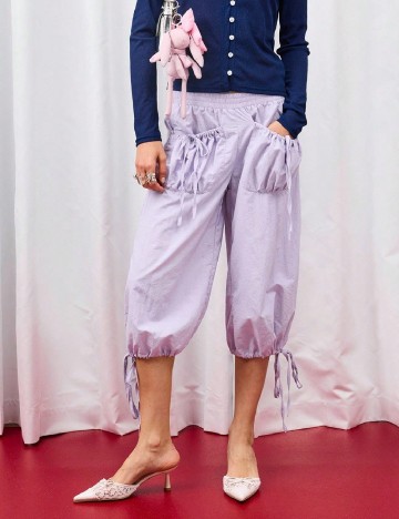 Pantaloni trei sferturi Courez, mov