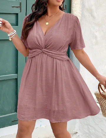 Rochie scurta SHEIN CURVE, roz