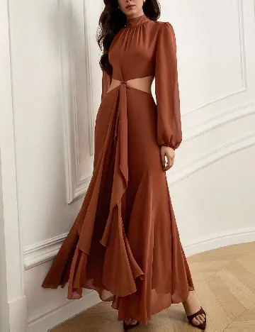 Rochie lunga Aveloria, maro