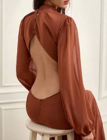 Rochie lunga Aveloria, maro