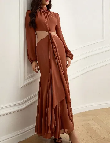 Rochie lunga Aveloria, maro