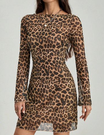 Rochie scurta SHEIN, animal print