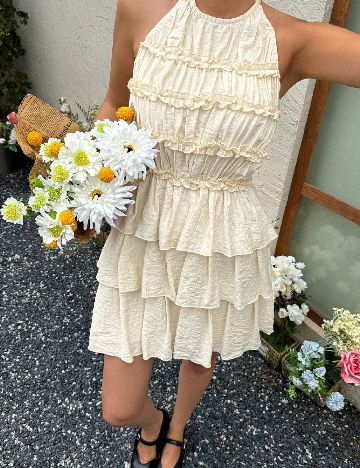 Rochie scurta SHEIN, crem