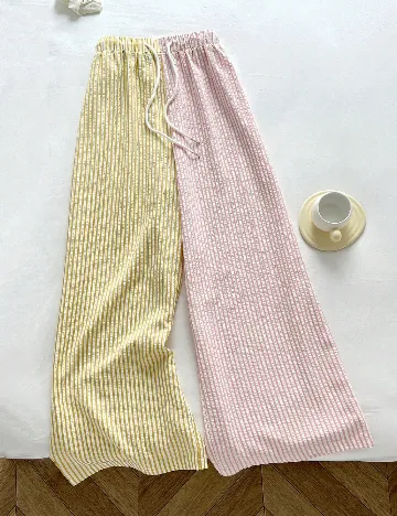 Pantaloni SHEIN CURVE, roz/galben