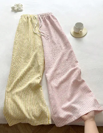 Pantaloni SHEIN CURVE, roz/galben