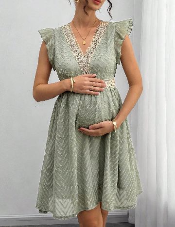 Rochie scurta SHEIN Maternity, verde