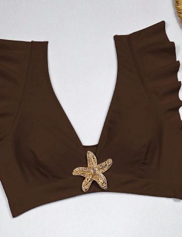 Costum de baie SHEIN, maro