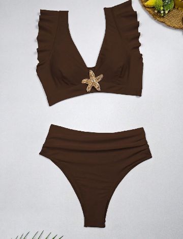 Costum de baie SHEIN, maro
