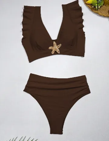Costum de baie SHEIN, maro