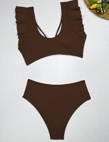 Costum de baie SHEIN, maro