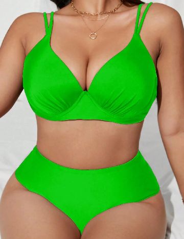 Costum de baie SHEIN CURVE, verde