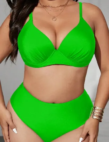 Costum de baie SHEIN CURVE, verde