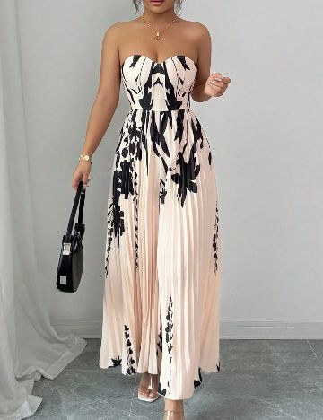 Rochie medie SHEIN, negru/crem