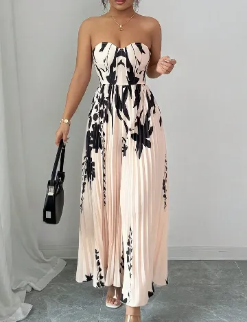 Rochie medie SHEIN, negru/crem