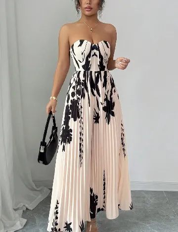 Rochie medie SHEIN, negru/crem
