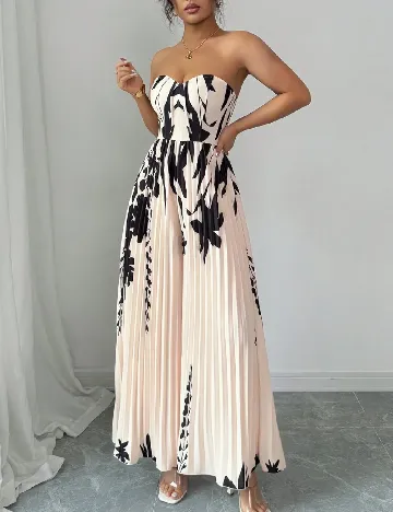 Rochie medie SHEIN, negru/crem