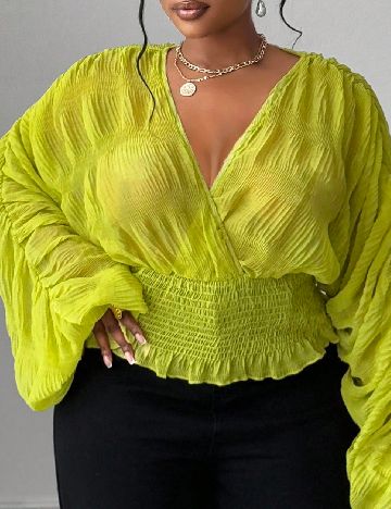 Bluza SHEIN CURVE, verde
