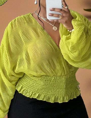 Bluza SHEIN CURVE, verde