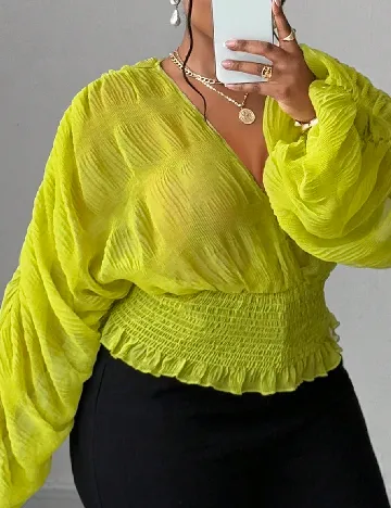 Bluza SHEIN CURVE, verde