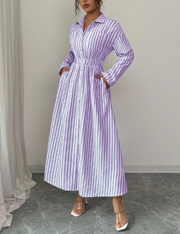 Rochie lunga SHEIN, alb/mov