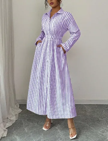 Rochie lunga SHEIN, alb/mov