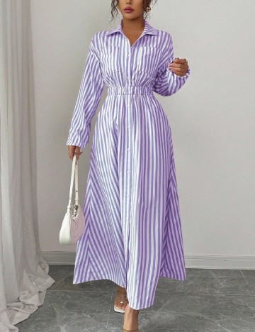 Rochie lunga SHEIN, alb/mov