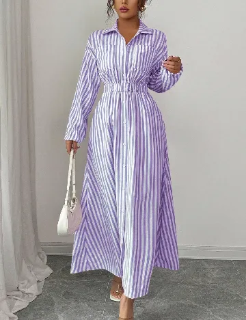 Rochie lunga SHEIN, alb/mov