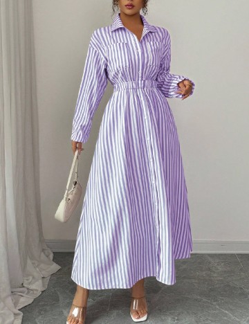 Rochie lunga SHEIN, alb/mov