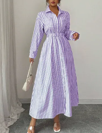 Rochie lunga SHEIN, alb/mov