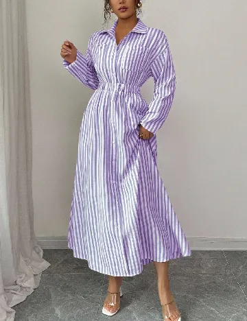 Rochie lunga SHEIN, alb/mov