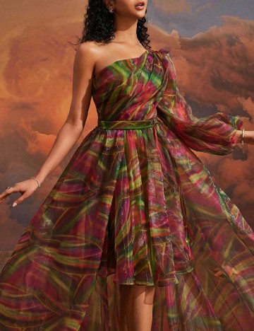 Rochie lunga VIPGIRL, mix culori