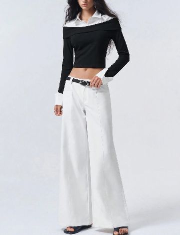 Bluza SHEIN, negru/alb
