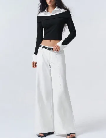 Bluza SHEIN, negru/alb