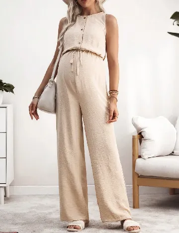 Salopeta SHEIN Maternity, crem