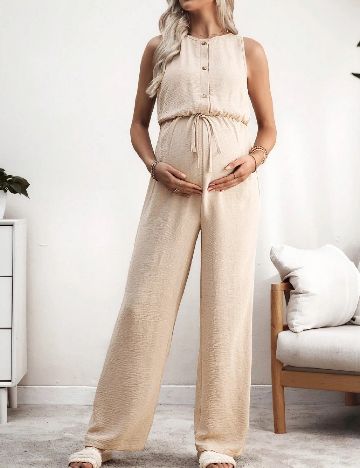 Salopeta SHEIN Maternity, crem