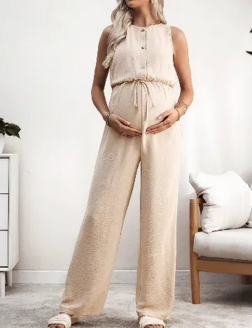 Salopeta SHEIN Maternity, crem