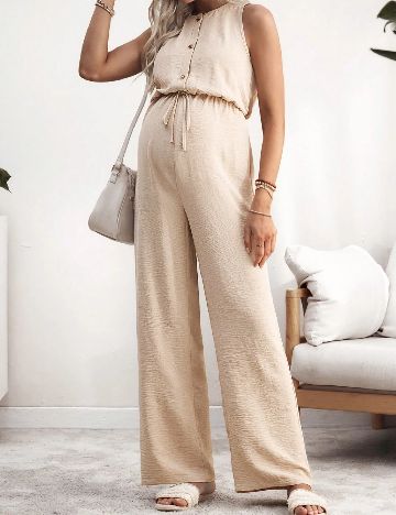 Salopeta SHEIN Maternity, crem